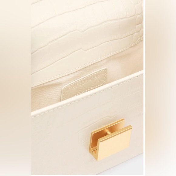 THE CURATED Mini Shoulder Bag in Cream mock croc - Picture 4 of 13